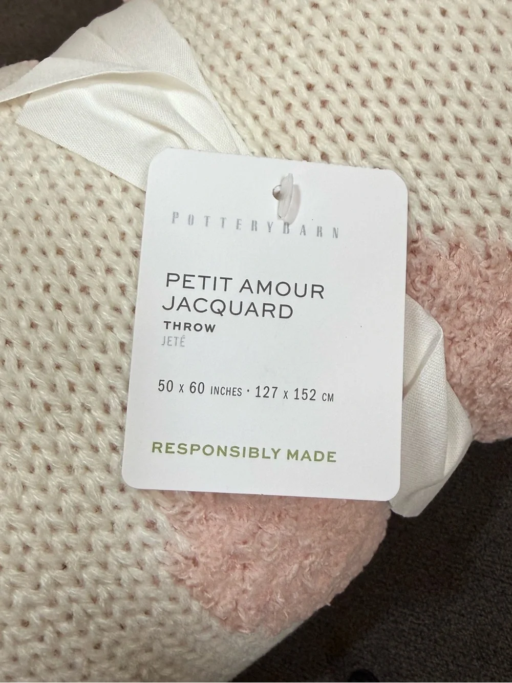 Pottery Barn Petit Amour Knit Jacquard Throw